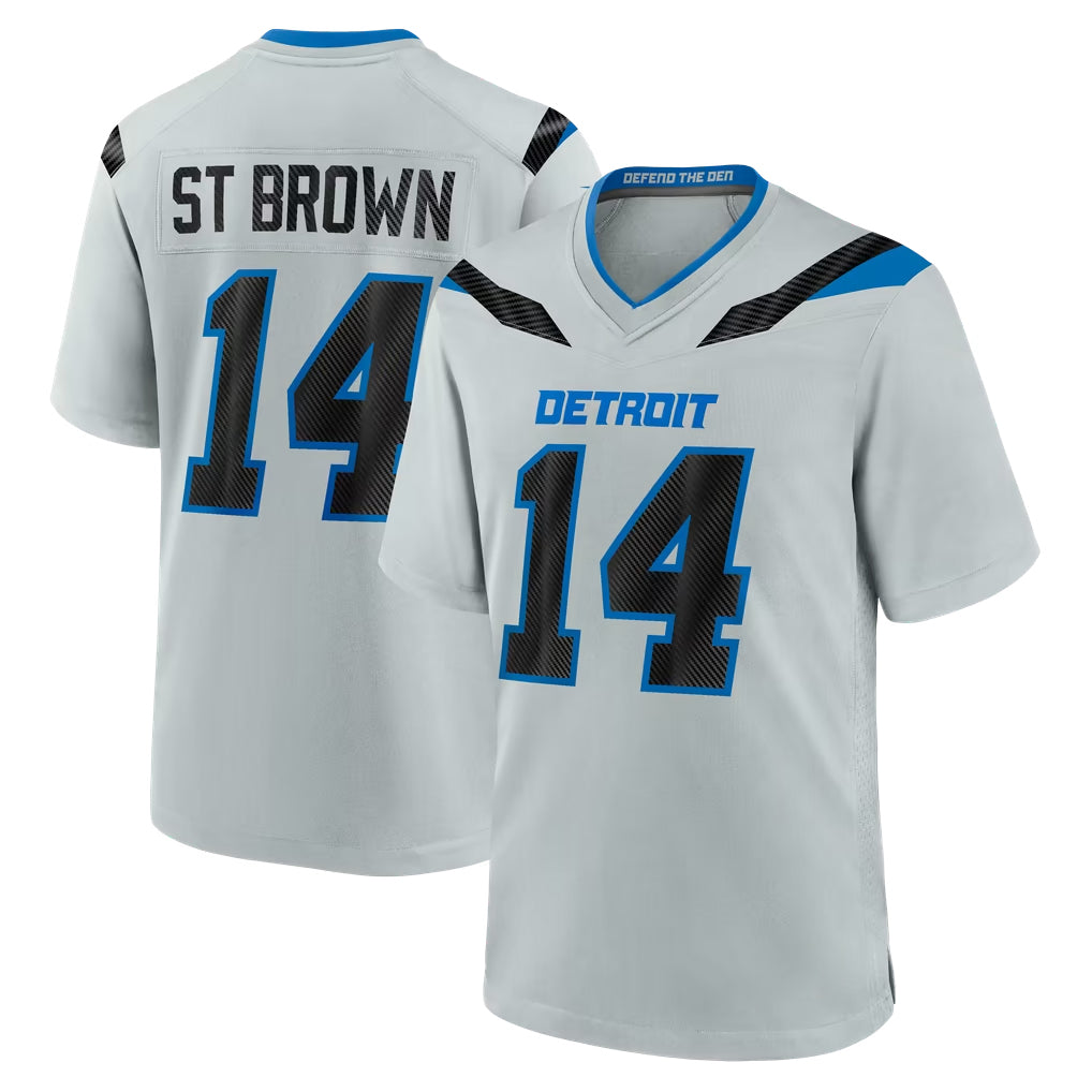Ncoe D.Lions #14 Amon-Ra St. Brown Player Silver 2026 Rivalries Collection Home Game Stitched Jerseys