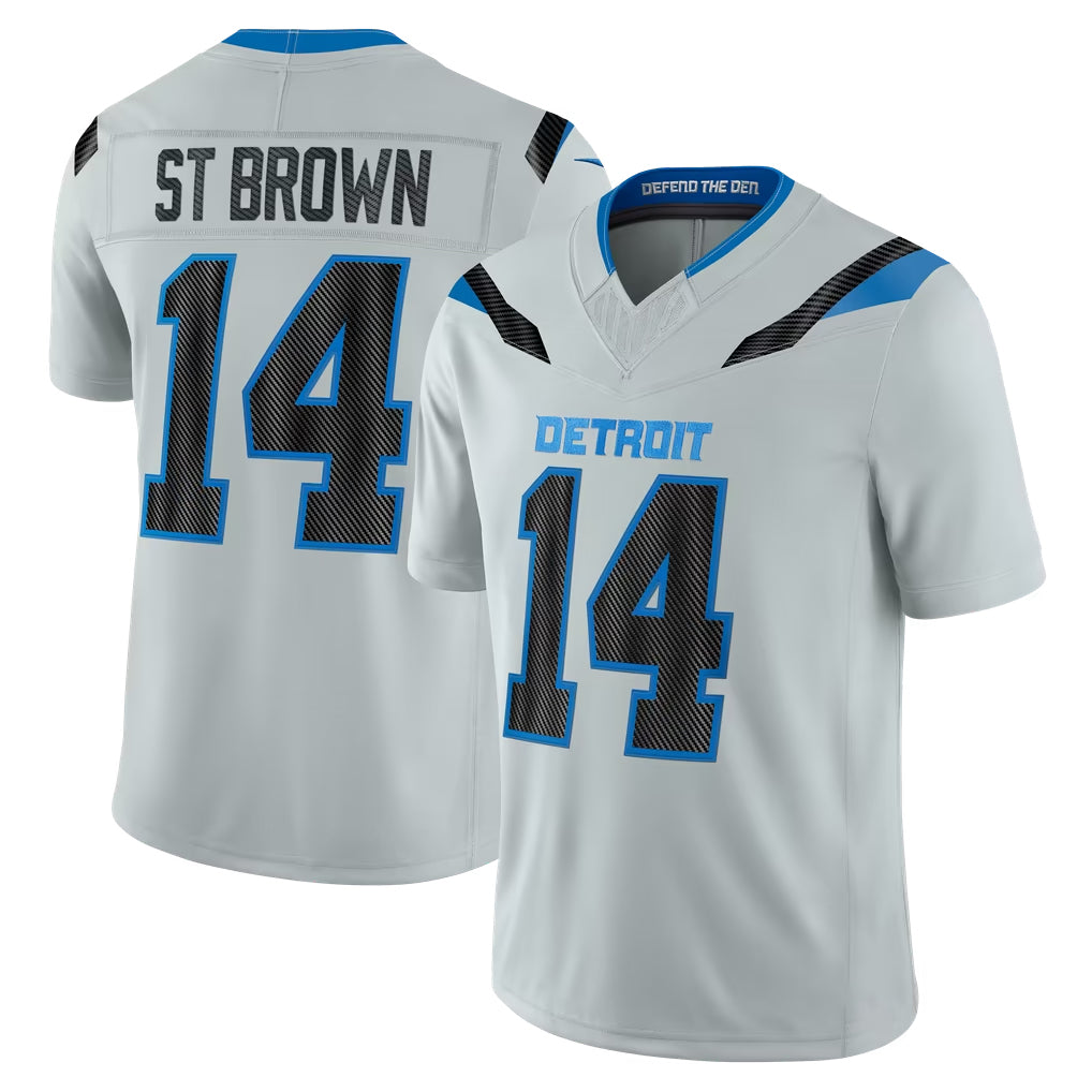 Ncoe D.Lions #14 Amon-Ra St. Brown Player Silver Limited 2026 Rivalries Collection Home Game Stitched Jerseys