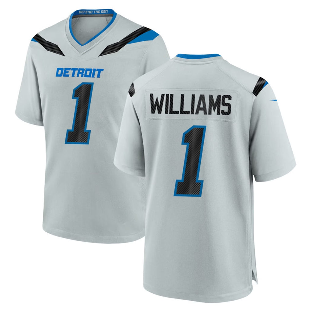 Ncoe D.Lions #1 Jameson Williams Player Silver 2026 Rivalries Collection Home Game Stitched Jerseys
