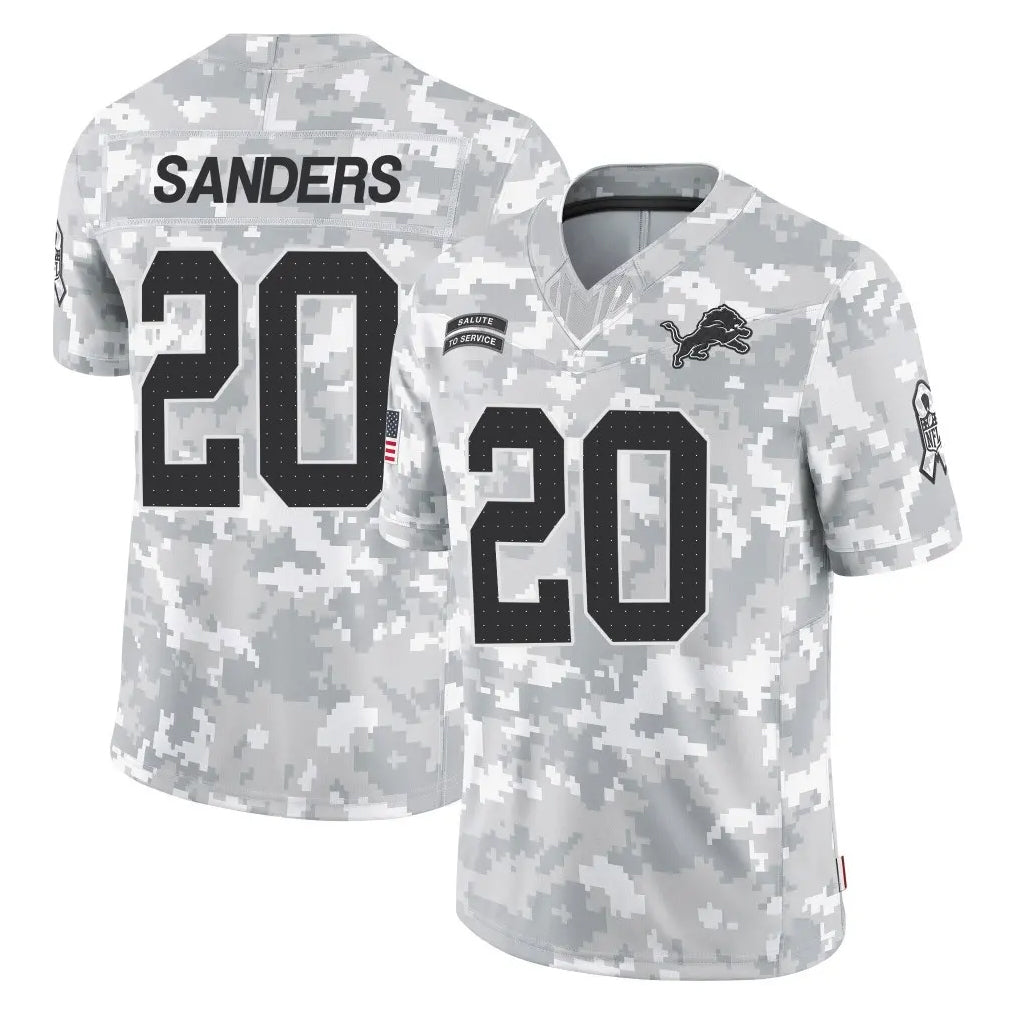Ncoe D.Lions #20 Barry Sanders Player Arctic Camo Salute To Service Limited Stitched Jerseys