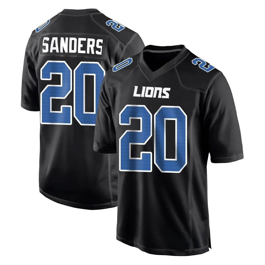 Ncoe D.Lions #20 Barry Sanders Player Black Fashion Home Game Stitched Jerseys