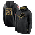 Ncoe D.Lions #20 Barry Sanders Player Black Salute to Service Hoodies Limited Game Stitched Jerseys