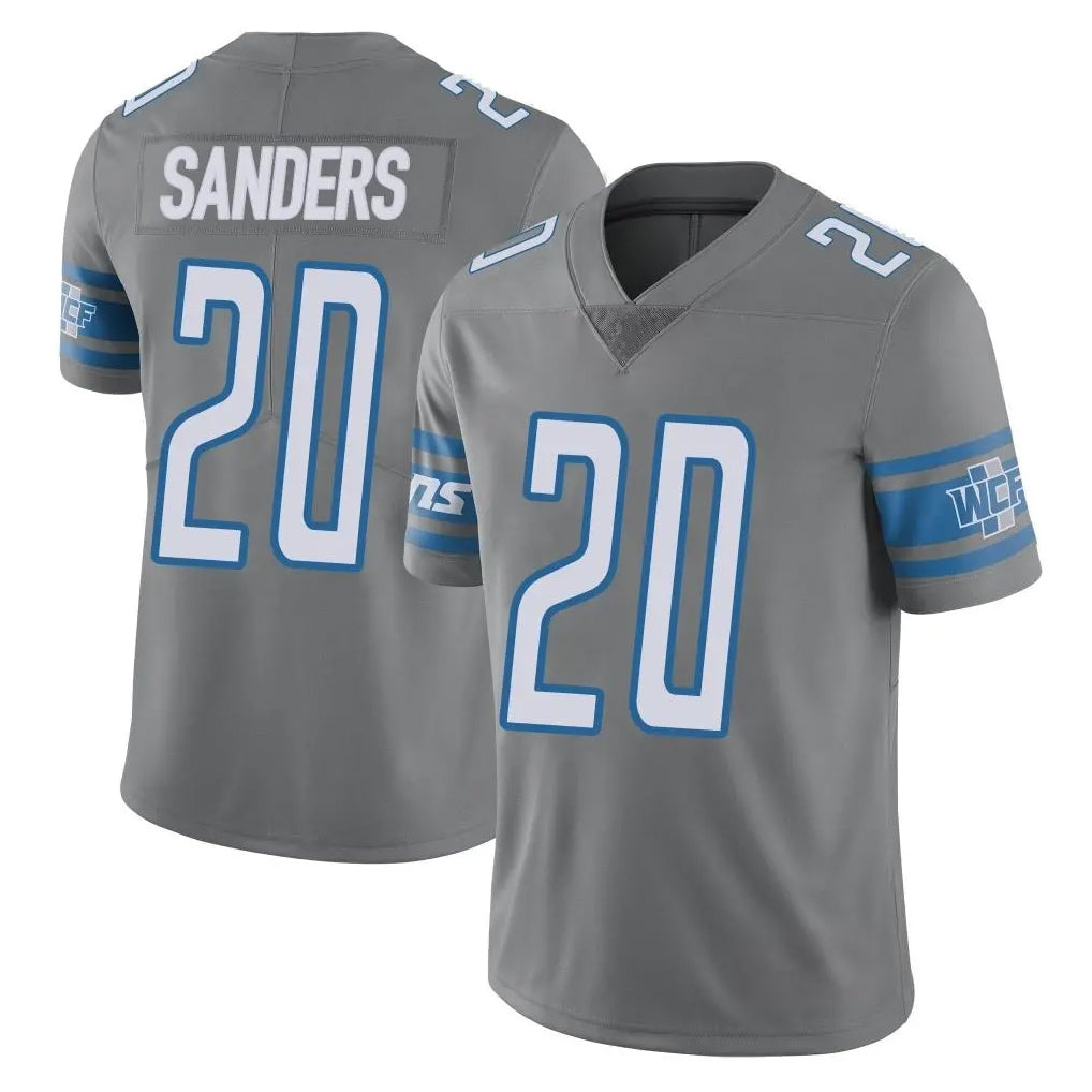 Ncoe D.Lions #20 Barry Sanders Player Gray Vapor Untouchable Limited Home Game Stitched Jerseys