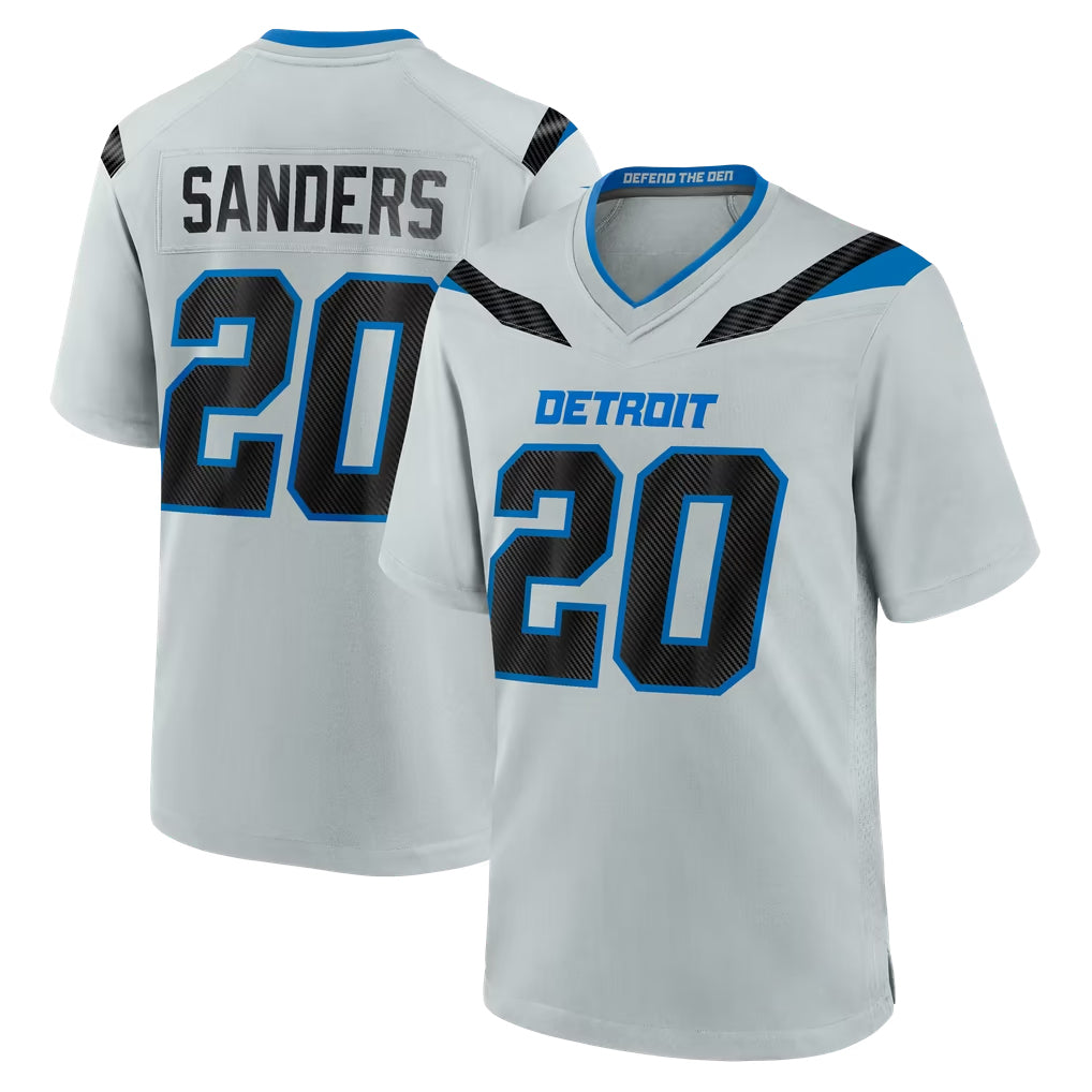Ncoe D.Lions #20 Barry Sanders Player Silver 2026 Rivalries Collection Home Game Stitched Jerseys