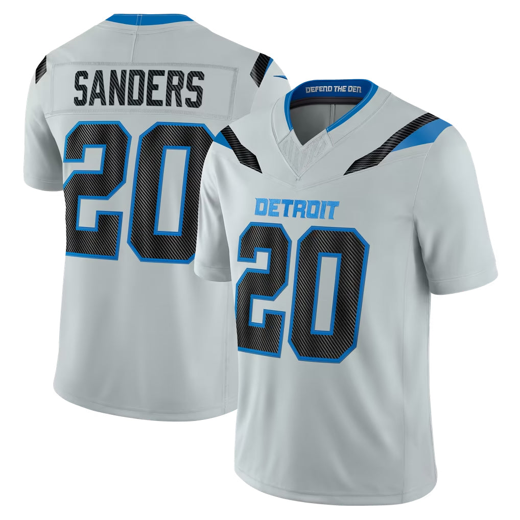 Ncoe D.Lions #20 Barry Sanders Player Silver Limited 2026 Rivalries Collection Home Game Stitched Jerseys