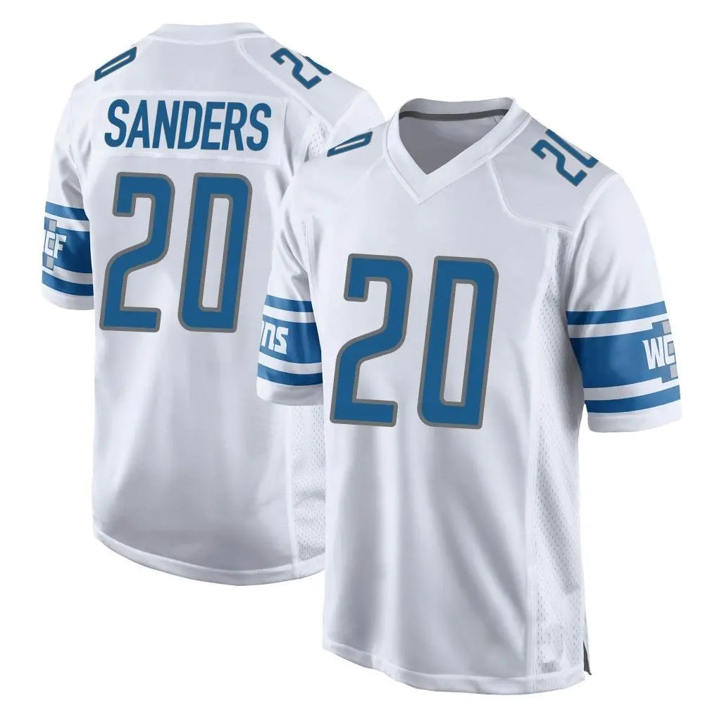 Ncoe D.Lions #20 Barry Sanders Player White Home Game Stitched Jerseys