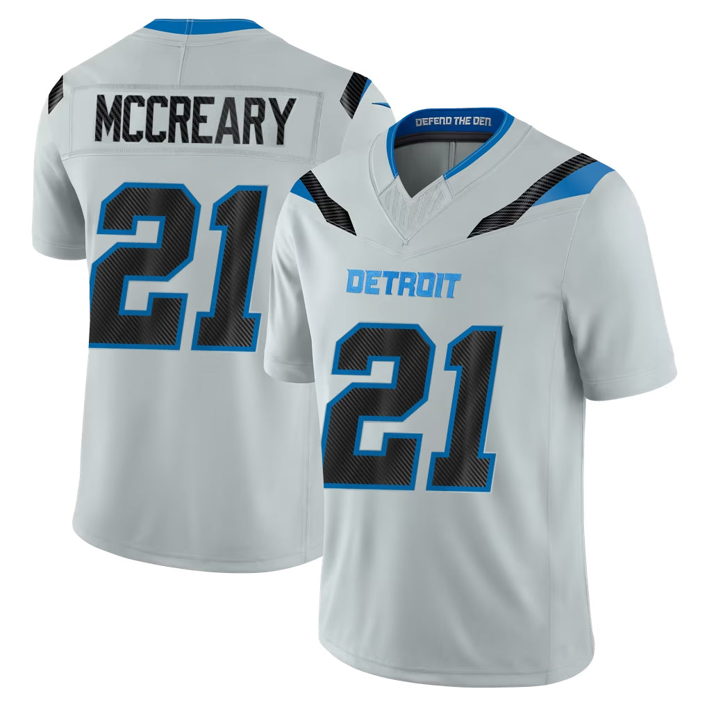 Ncoe D.Lions #21 Roger McCreary Player Silver Limited 2026 Rivalries Collection Home Game Stitched Jerseys