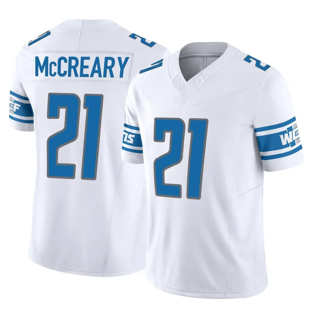 Ncoe D.Lions #21 Roger McCreary Player White Vapor F.U.S.E. Limited Home Game Stitched Jerseys