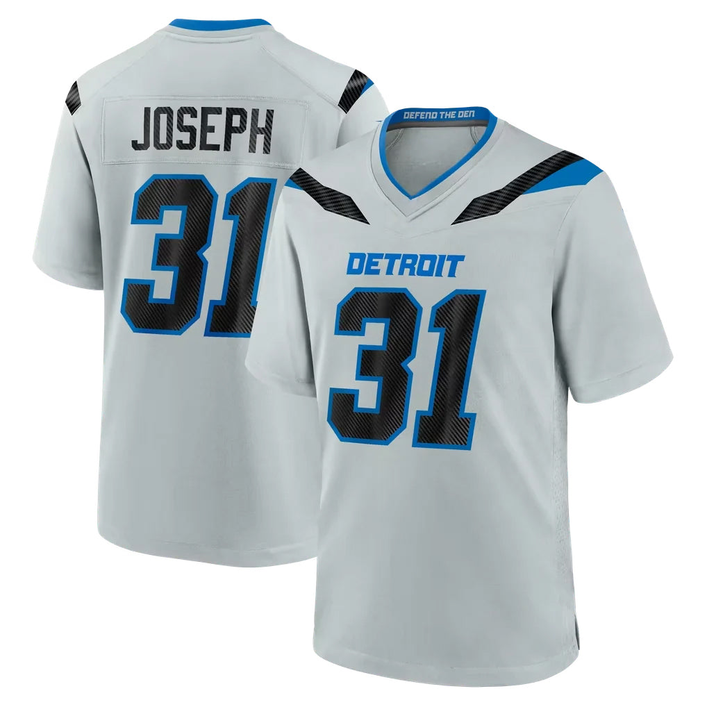 Ncoe D.Lions #31 Kerby Joseph Player Silver 2026 Rivalries Collection Home Game Stitched Jerseys