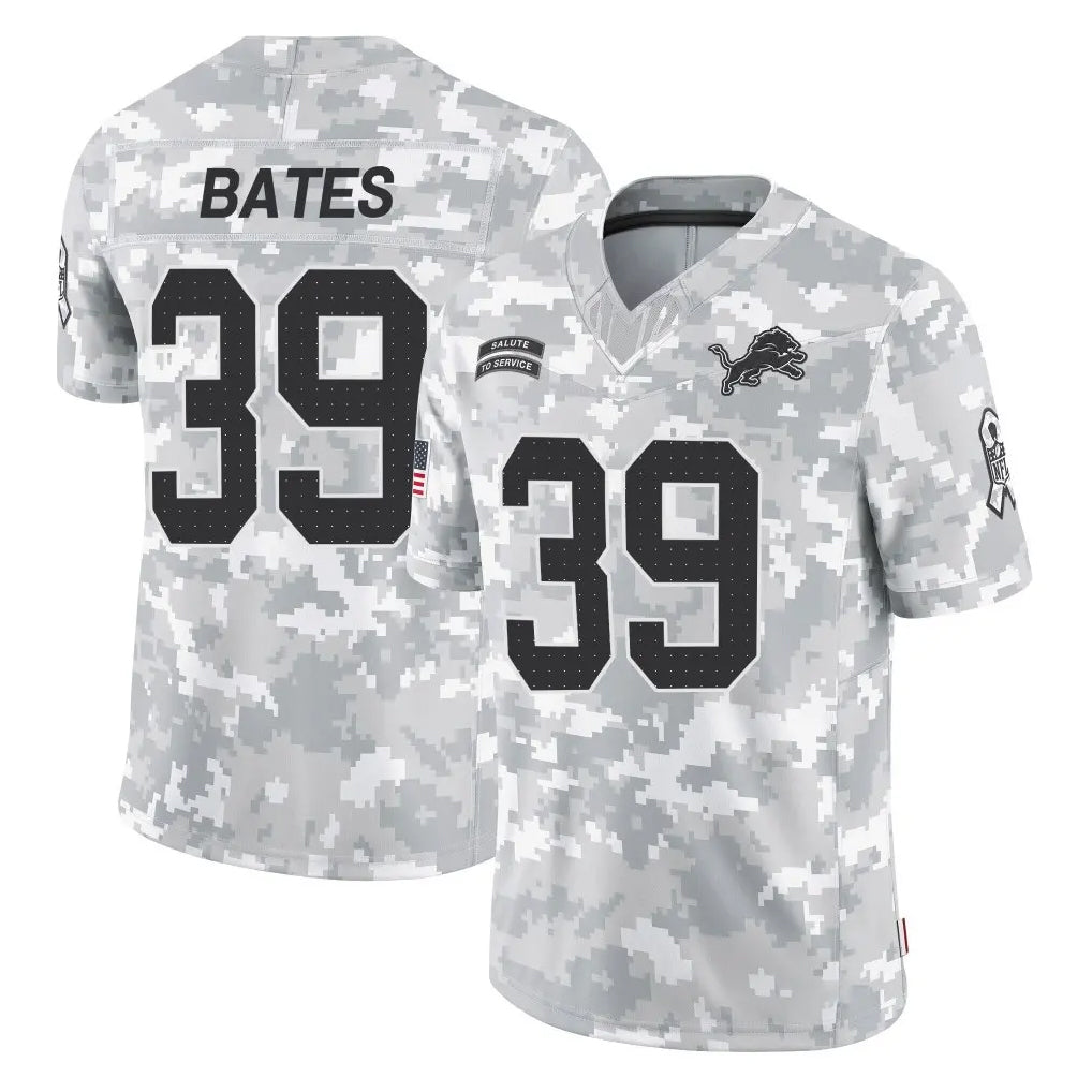 Ncoe D.Lions #39 Jake Bates Player Arctic Camo Salute To Service Limited Stitched Jerseys