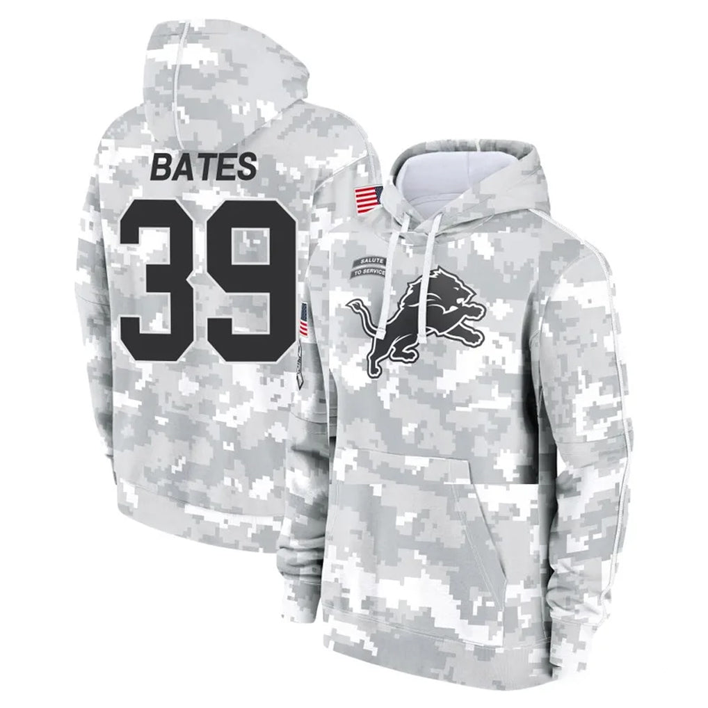 Ncoe D.Lions #39 Jake Bates Player Arctic Camo Salute to Service Hoodies Limited Game Stitched Jerseys