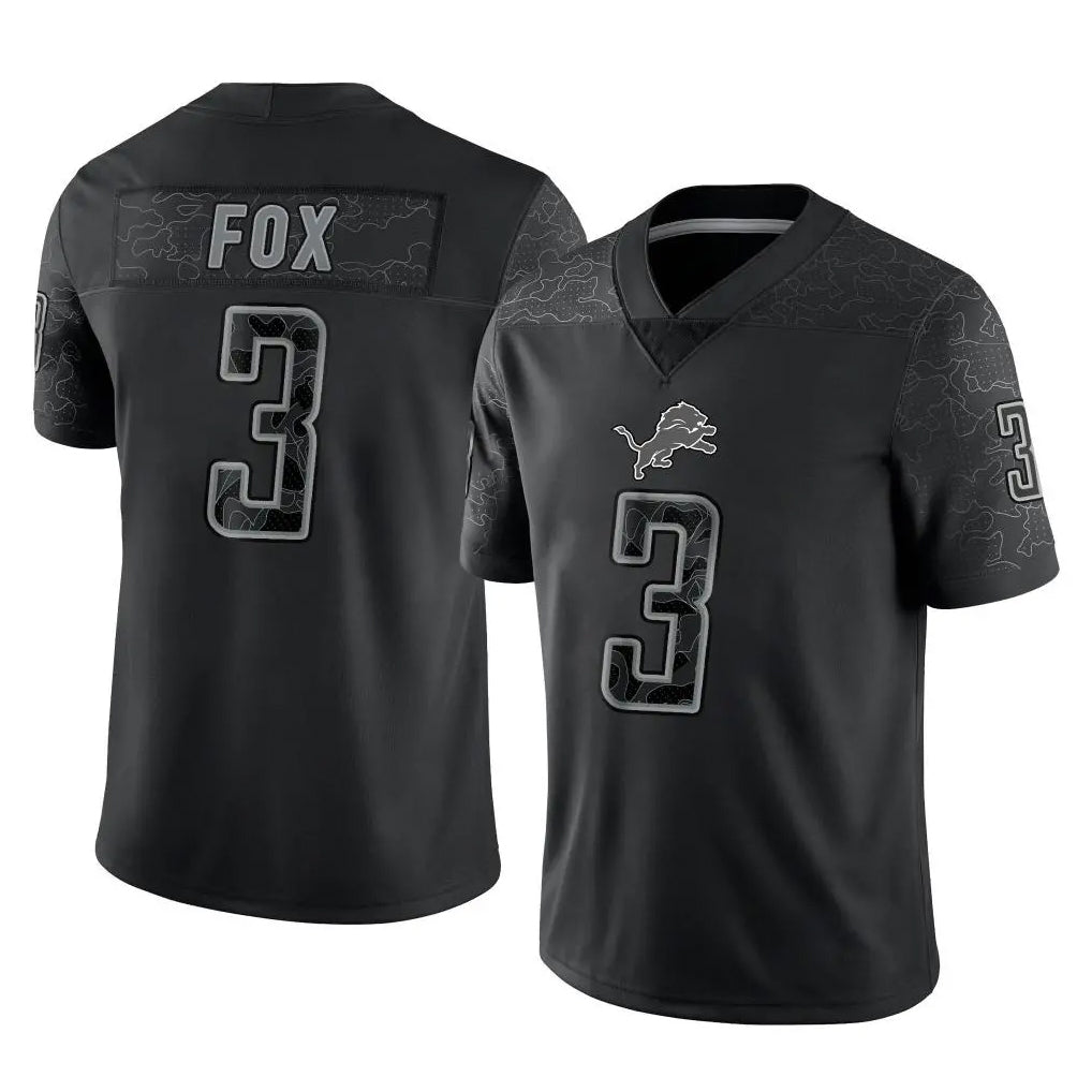 Ncoe D.Lions #3 Jack Fox Player Black Reflective Limited Home Game Stitched Jerseys