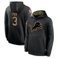 Ncoe D.Lions #3 Jack Fox Player Black Salute to Service Hoodies Limited Game Stitched Jerseys
