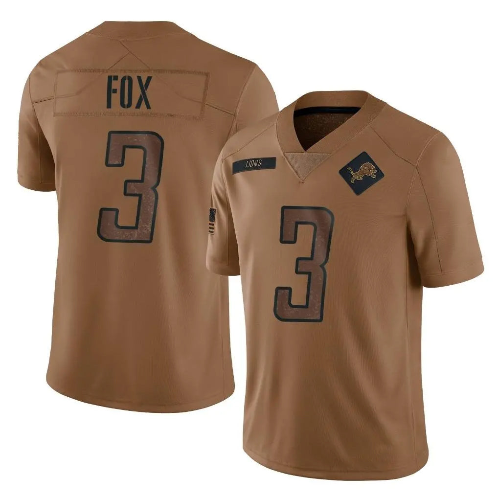 Ncoe D.Lions #3 Jack Fox Player Brown Salute To Service Limited Stitched Jerseys