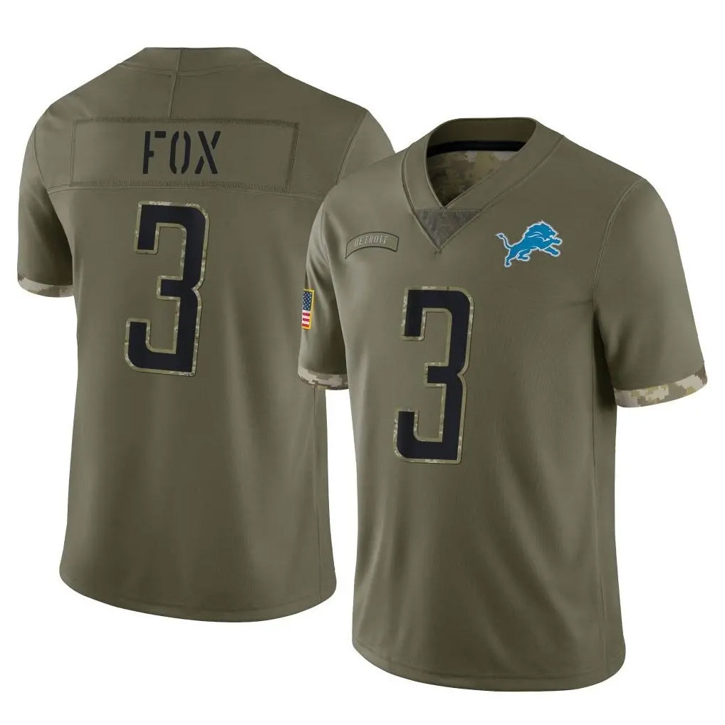 Ncoe D.Lions #3 Jack Fox Player Olive Salute To Service Limited Stitched Jerseys