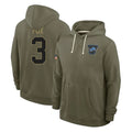 Ncoe D.Lions #3 Jack Fox Player Olive Salute to Service Pullover Hoodies Limited Stitched Jerseys