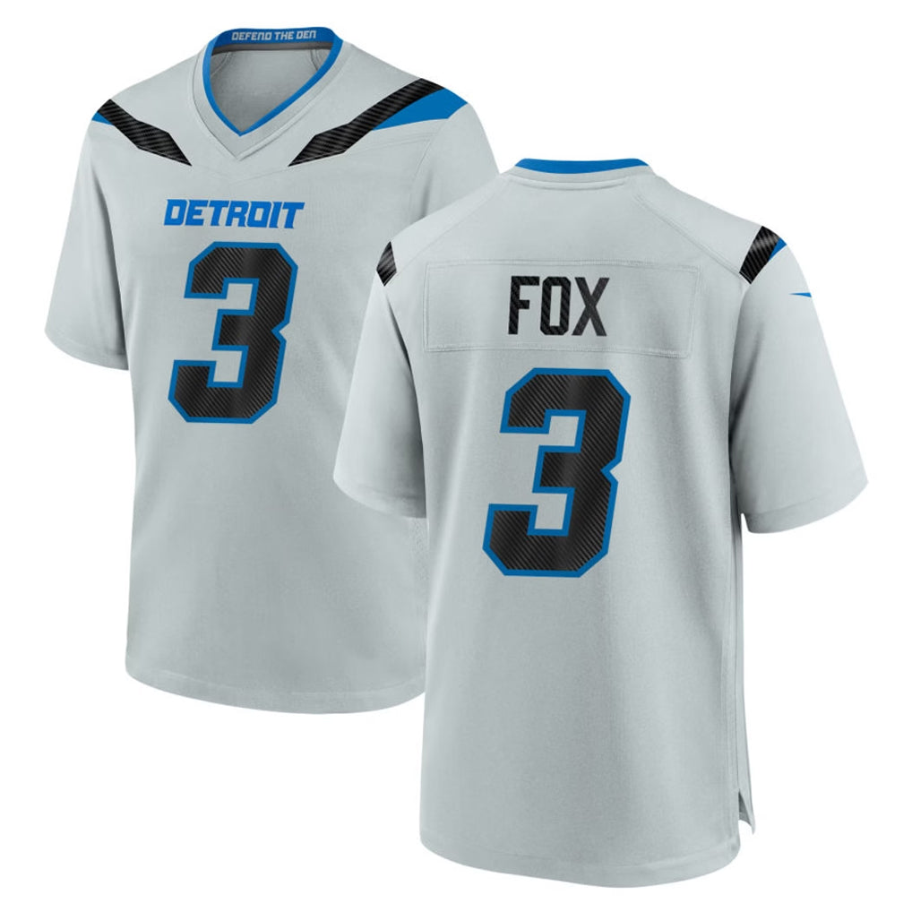 Ncoe D.Lions #3 Jack Fox Player Silver 2026 Rivalries Collection Home Game Stitched Jerseys