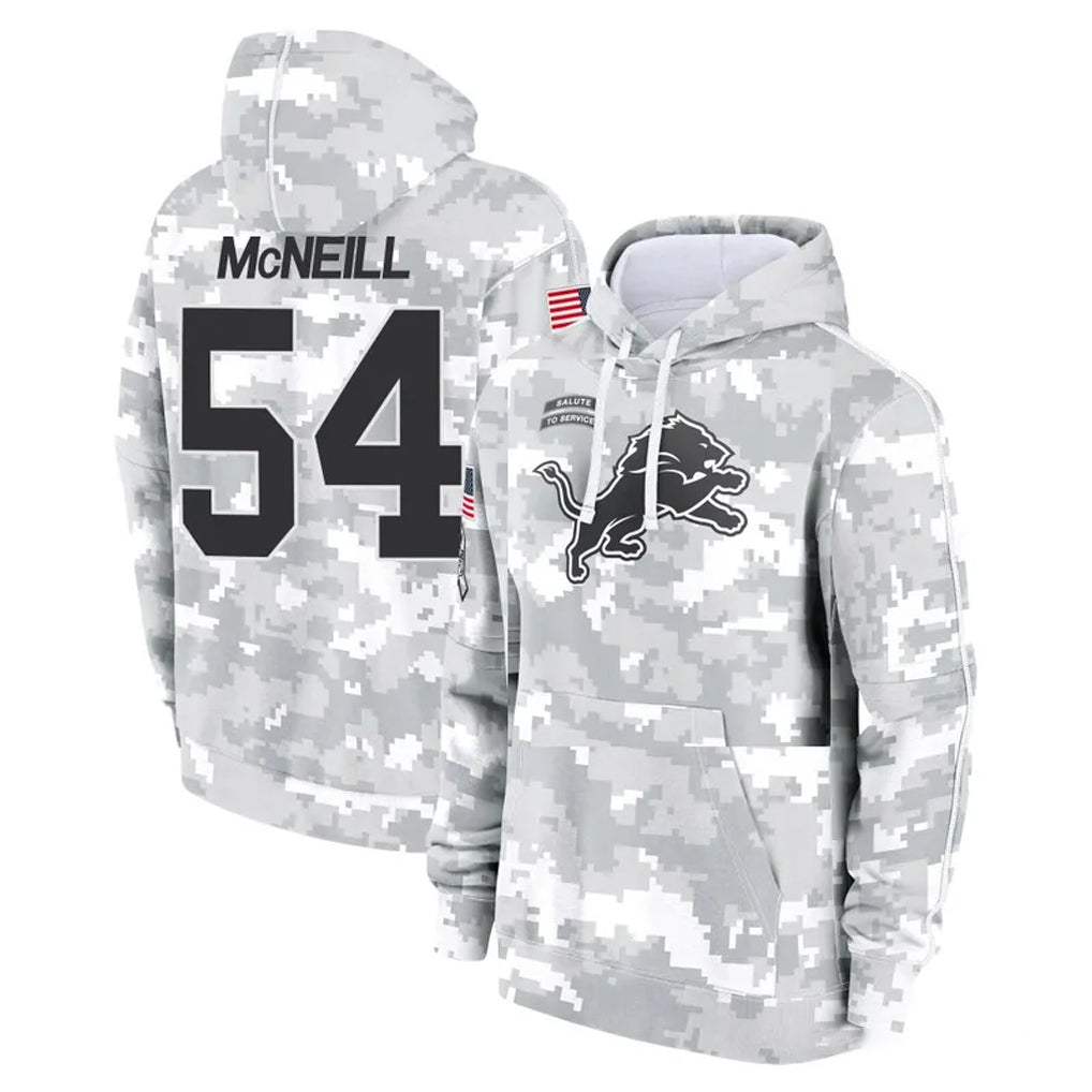 Ncoe D.Lions #54 Alim McNeill Player Arctic Camo Salute to Service Hoodies Limited Game Stitched Jerseys
