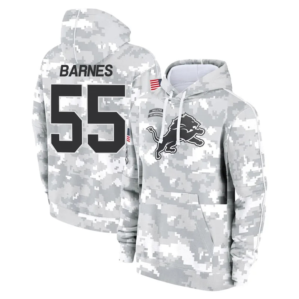 Ncoe D.Lions #55 Derrick Barnes Player Arctic Camo Salute to Service Hoodies Limited Game Stitched Jerseys