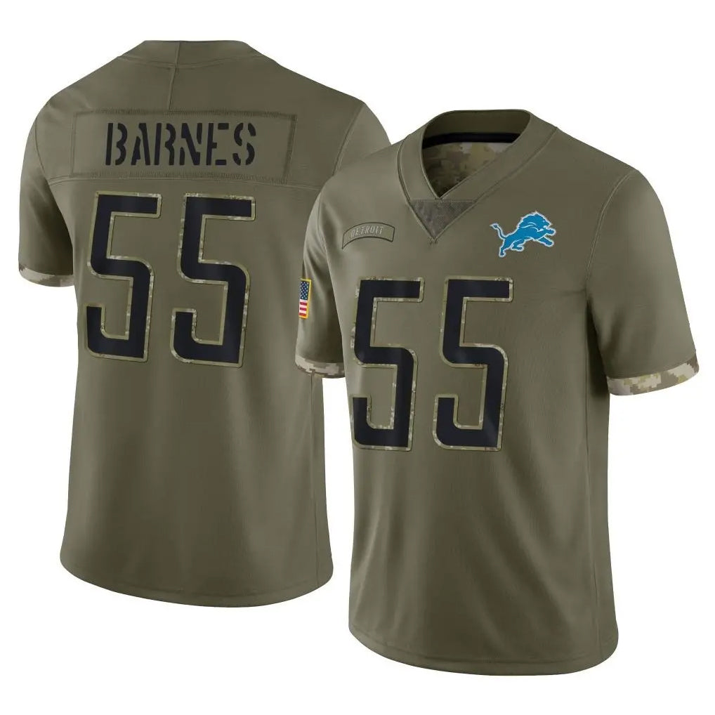 Ncoe D.Lions #55 Derrick Barnes Player Olive Salute To Service Limited Stitched Jerseys
