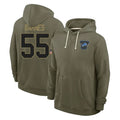 Ncoe D.Lions #55 Derrick Barnes Player Olive Salute to Service Pullover Hoodies Limited Stitched Jerseys