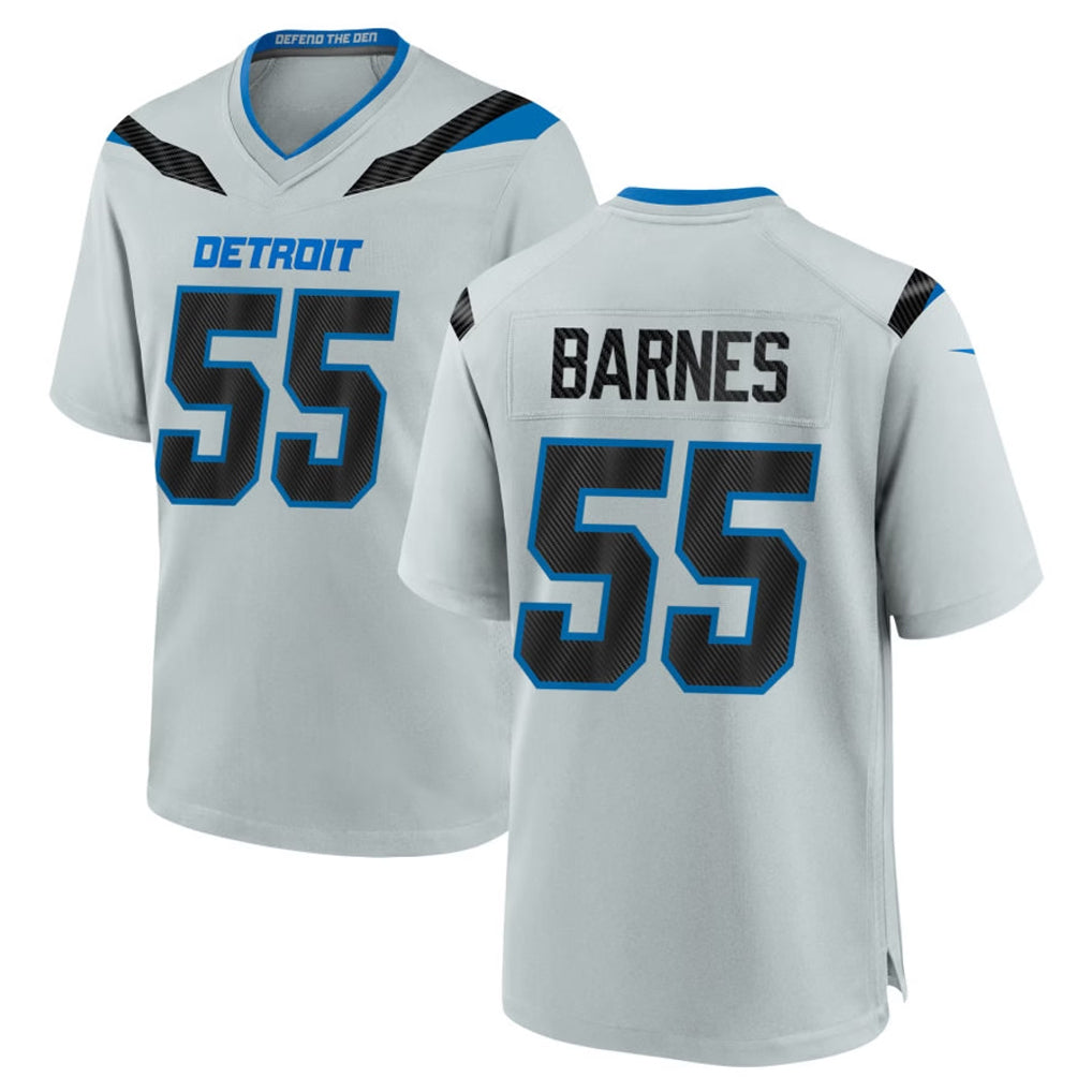 Ncoe D.Lions #55 Derrick Barnes Player Silver 2026 Rivalries Collection Home Game Stitched Jerseys