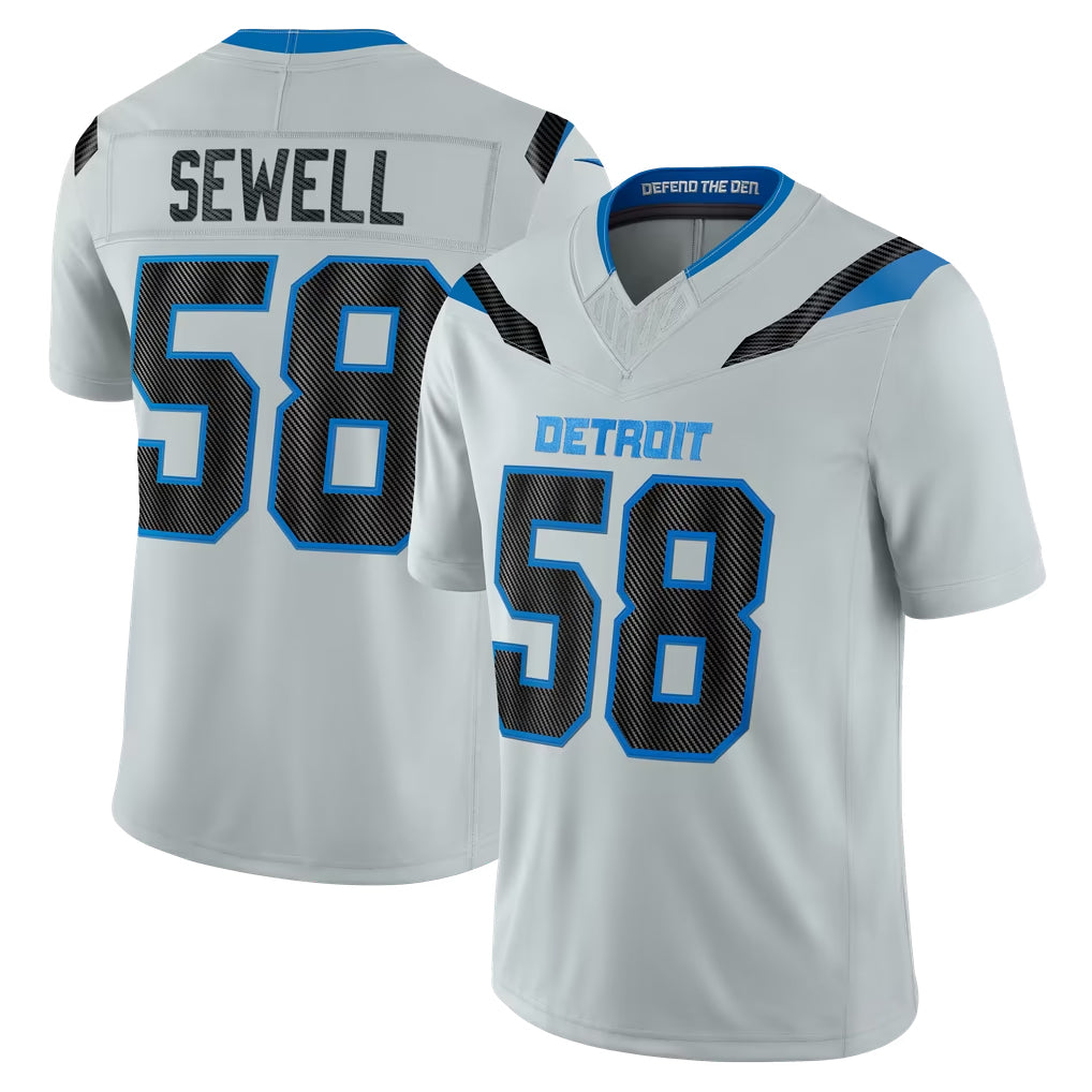 Ncoe D.Lions #58 Penei Sewell Player Silver Limited 2026 Rivalries Collection Home Game Stitched Jerseys