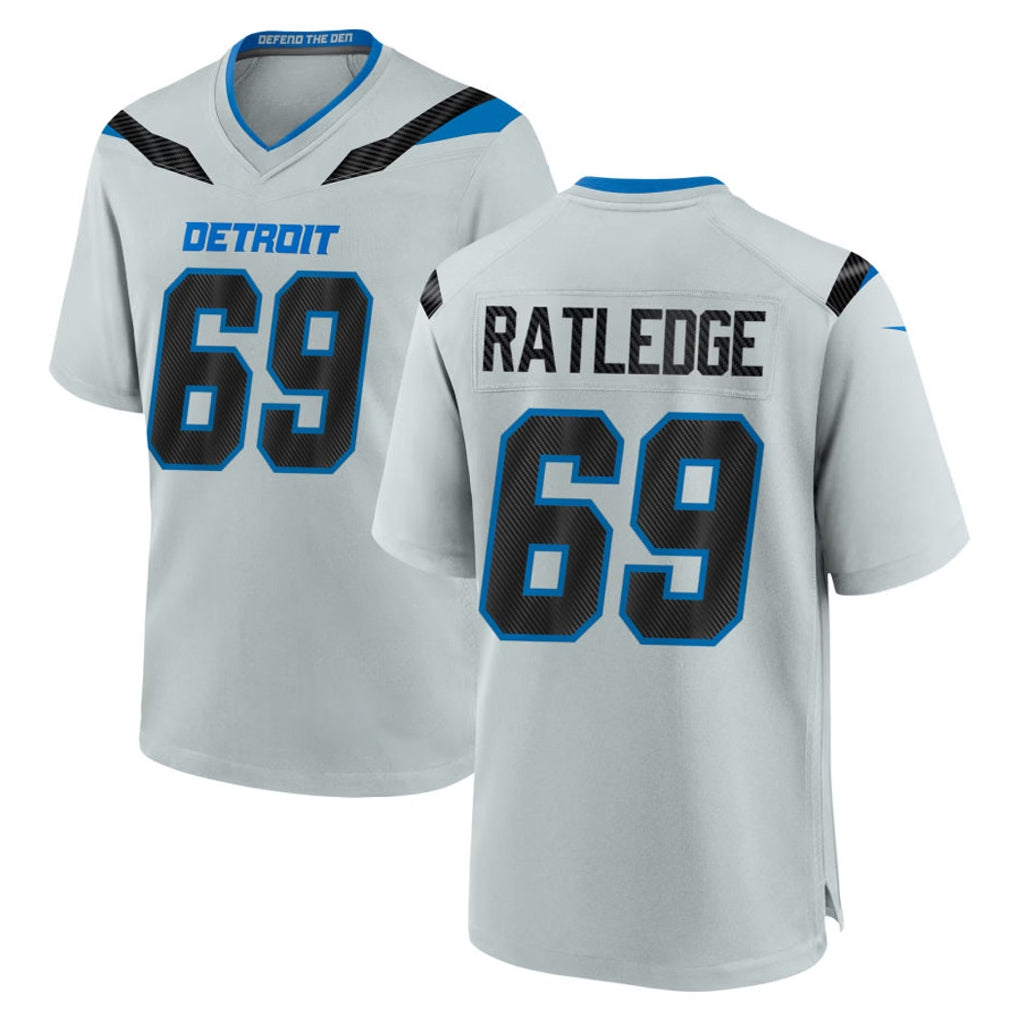 Ncoe D.Lions #69 Tate Ratledge Player Silver 2026 Rivalries Collection Home Game Stitched Jerseys