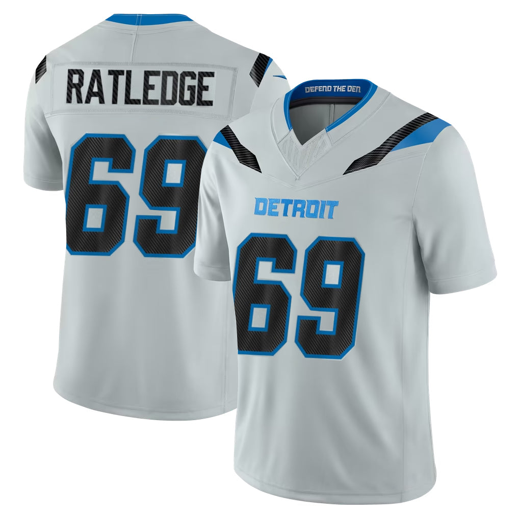 Ncoe D.Lions #69 Tate Ratledge Player Silver Limited 2026 Rivalries Collection Home Game Stitched Jerseys