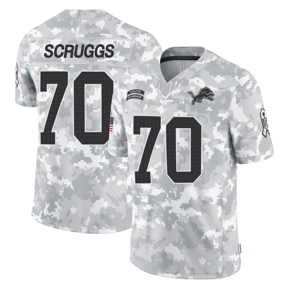 Ncoe D.Lions #70 Juice Scruggs Player Arctic Camo Salute To Service Limited Stitched Jerseys