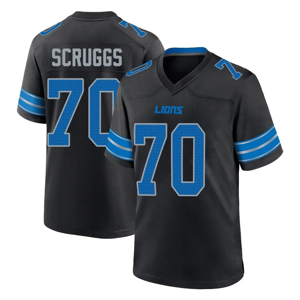 Ncoe D.Lions #70 Juice Scruggs Player Black Alternate Home Game Stitched Jerseys
