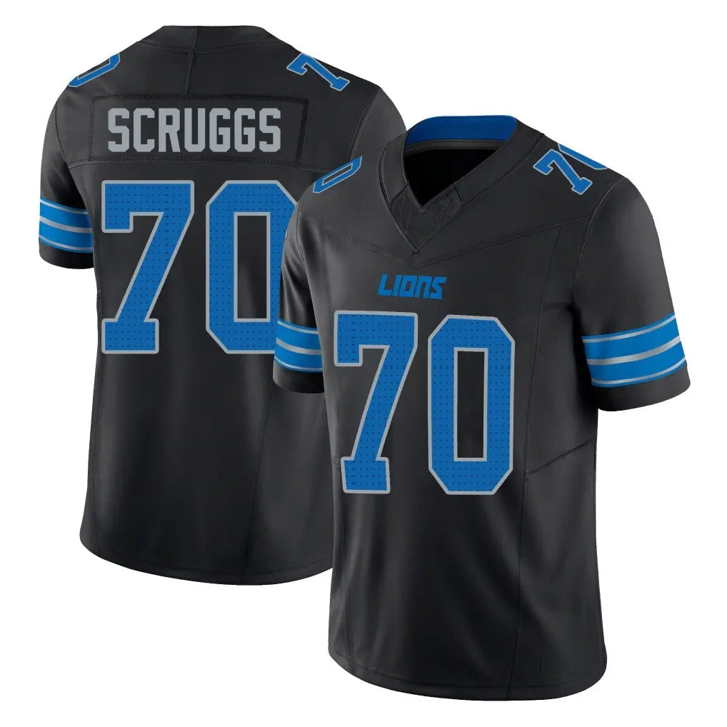 Ncoe D.Lions #70 Juice Scruggs Player Black Alternate Vapor F.U.S.E. Limited Home Game Stitched Jerseys