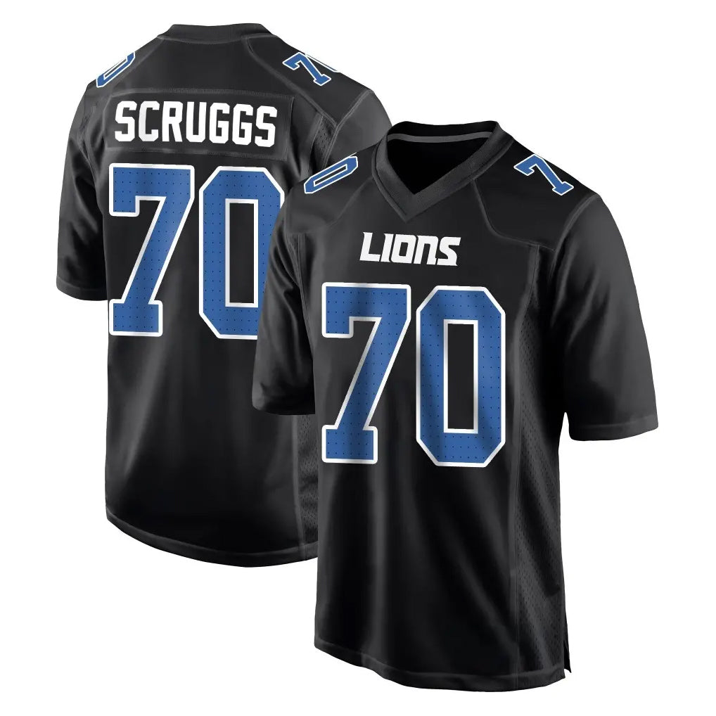 Ncoe D.Lions #70 Juice Scruggs Player Black Fashion Home Game Stitched Jerseys