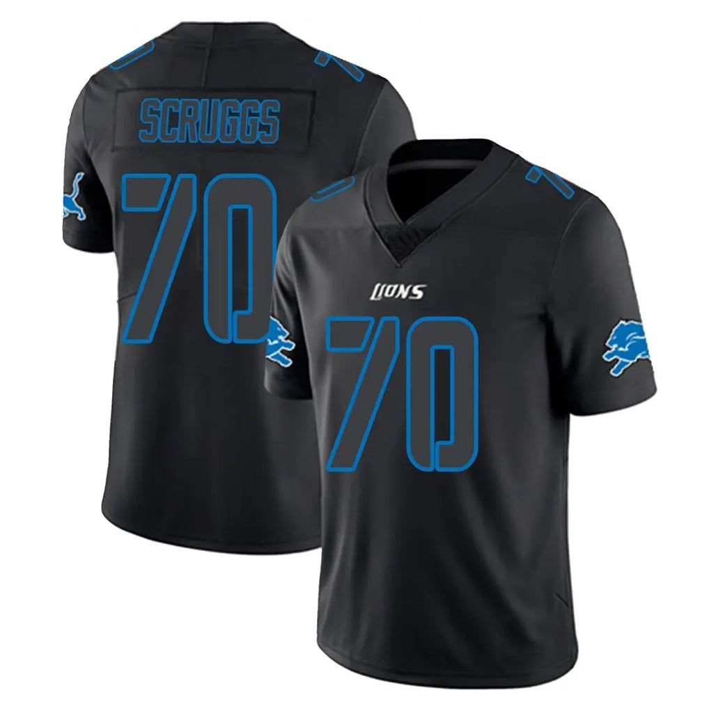 Ncoe D.Lions #70 Juice Scruggs Player Black Impact Limited Home Game Stitched Jerseys