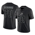 Ncoe D.Lions #70 Juice Scruggs Player Black Reflective Limited Home Game Stitched Jerseys