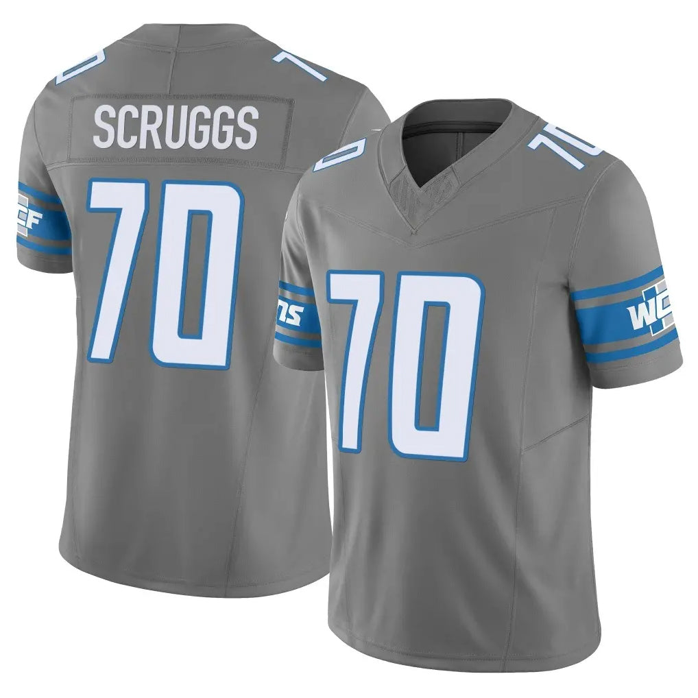 Ncoe D.Lions #70 Juice Scruggs Player Gray Vapor F.U.S.E. Limited Home Game Stitched Jerseys