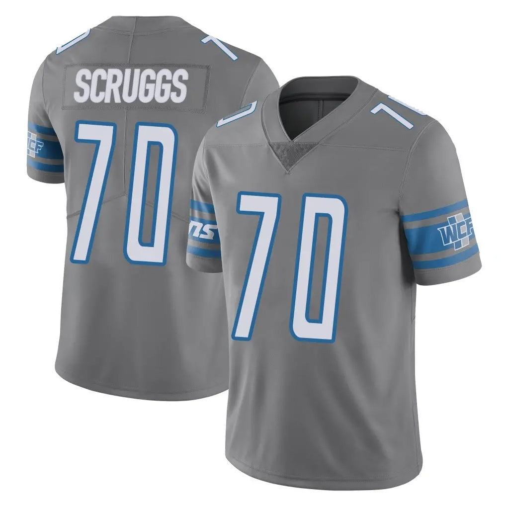 Ncoe D.Lions #70 Juice Scruggs Player Gray Vapor Untouchable Limited Home Game Stitched Jerseys