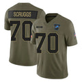 Ncoe D.Lions #70 Juice Scruggs Player Olive 2025 Salute To Service Limited Home Game Stitched Jerseys