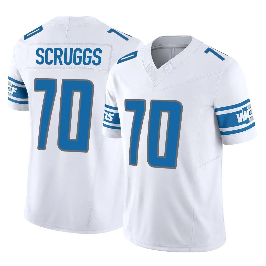 Ncoe D.Lions #70 Juice Scruggs Player White Vapor F.U.S.E. Limited Home Game Stitched Jerseys