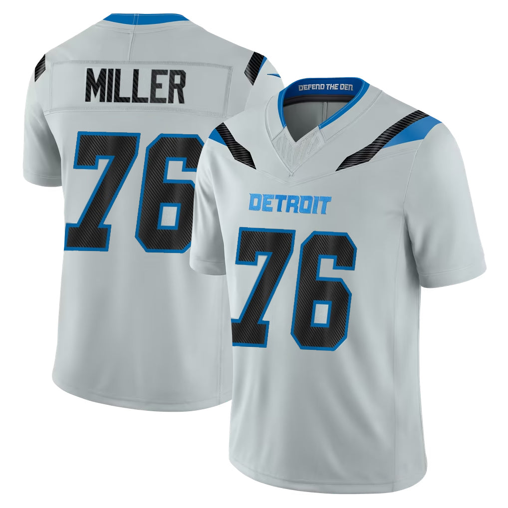 Ncoe D.Lions #76 Blake Miller Player Silver Limited 2026 Rivalries Collection Home Game Stitched Jerseys
