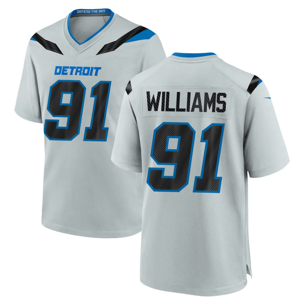 Ncoe D.Lions #91 Tyleik Williams Player Silver 2026 Rivalries Collection Home Game Stitched Jerseys