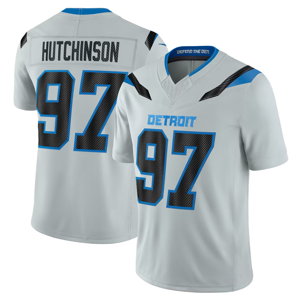 Ncoe D.Lions #97 Aidan Hutchinson Player Silver Limited 2026 Rivalries Collection Home Game Stitched Jerseys
