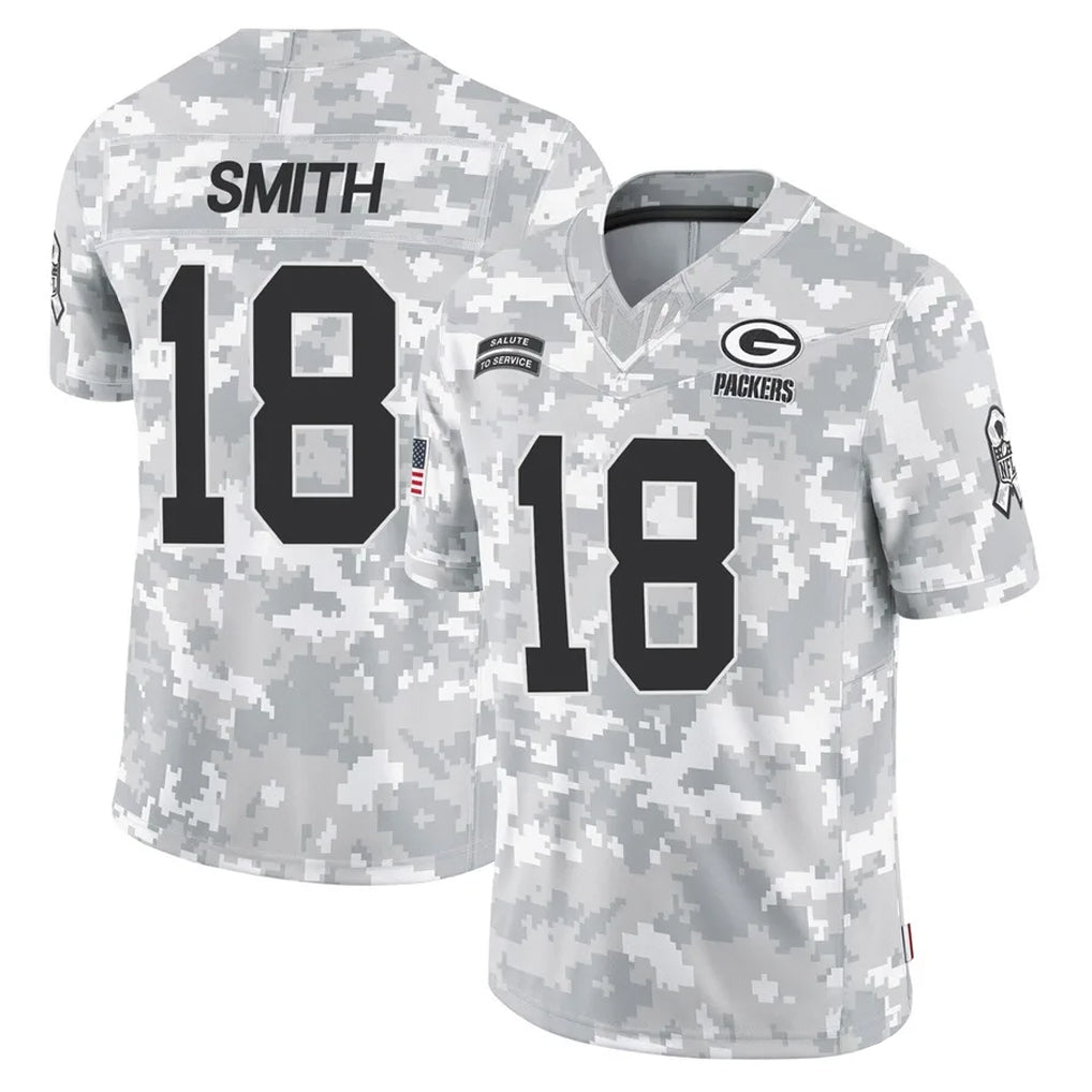 Ncoe GB.Packers #18 Jonnu Smith Player Arctic Camo Salute To Service Limited Stitched Jerseys