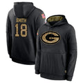 Ncoe GB.Packers #18 Jonnu Smith Player Black Salute to Service Hoodies Limited Game Stitched Jerseys
