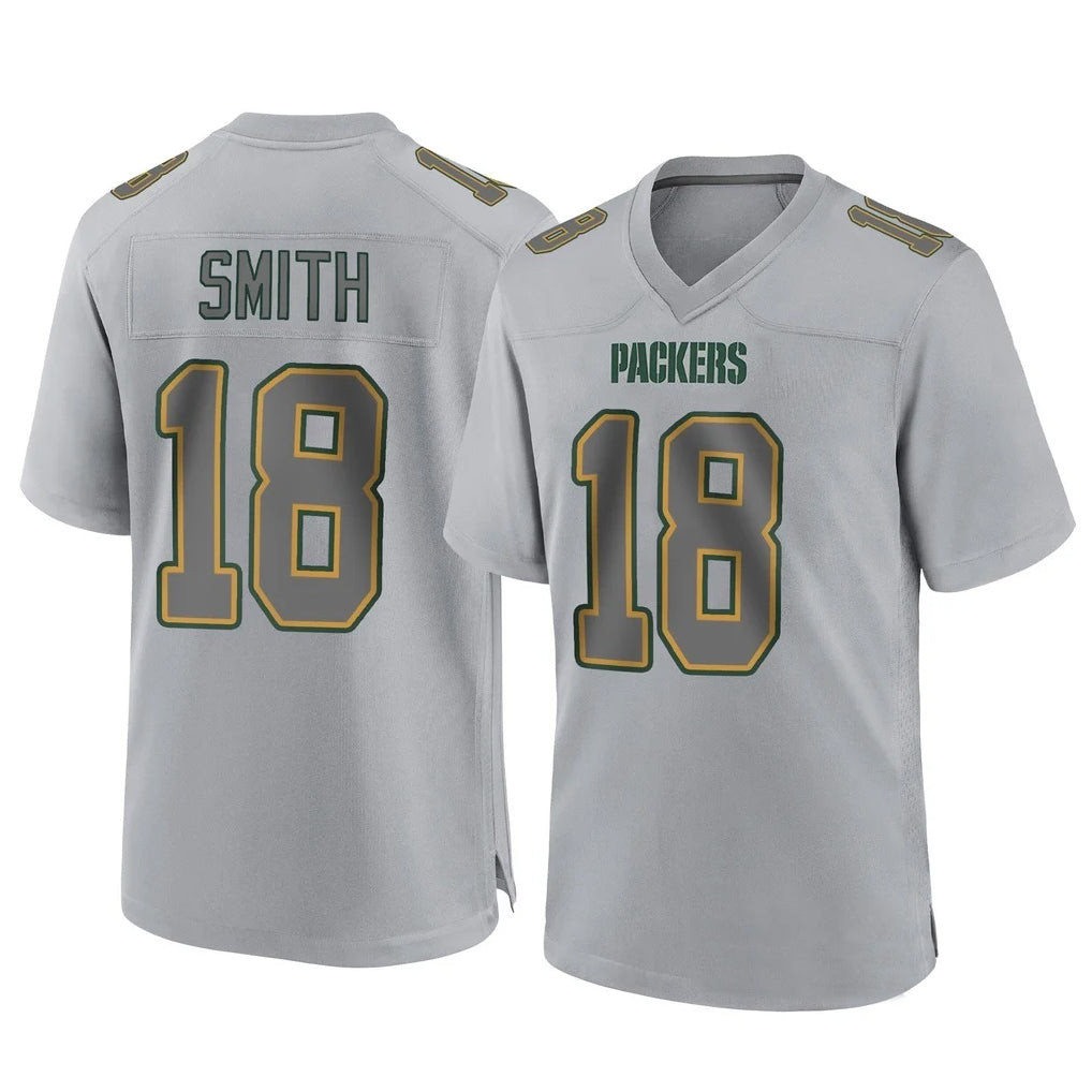 Ncoe GB.Packers #18 Jonnu Smith Player Gray Atmosphere Fashion Home Game Stitched Jerseys