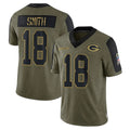 Ncoe GB.Packers #18 Jonnu Smith Player Olive Salute To Service Limited Game Stitched Jerseys