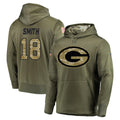 Ncoe GB.Packers #18 Jonnu Smith Player Olive Salute to Service Pullover Hoodies Home Game Stitched Jerseys