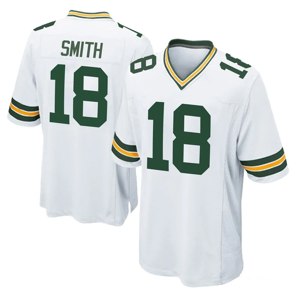 Ncoe GB.Packers #18 Jonnu Smith Player White Home Game Stitched Jerseys