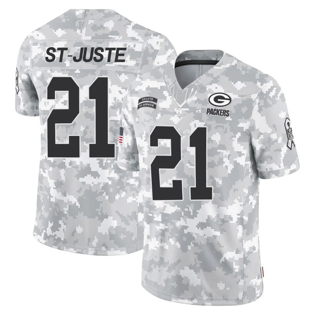 Ncoe GB.Packers #21 Benjamin St-Juste Player Arctic Camo Salute To Service Limited Stitched Jerseys