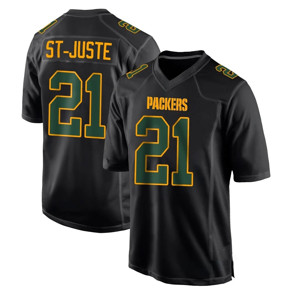 Ncoe GB.Packers #21 Benjamin St-Juste Player Black Fashion Home Game Stitched Jerseys